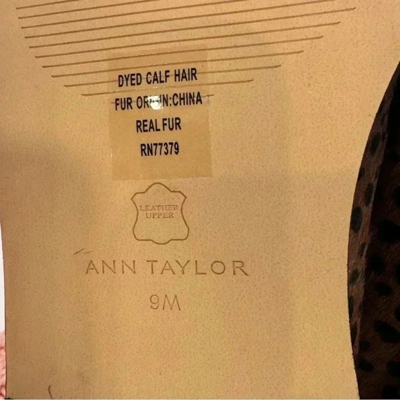 NEW ANN TAYLOR LEATHER, CALF HAIR ANIMAL PRINT PENNY LOAFER FLATS SHOES SIZE 9 - Picture 10 of 11